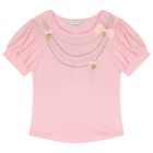 Girls Pink Necklace T-Shirt, 2, hi-res