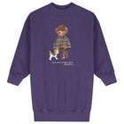 Girls Purple Polo Bear Dress, 1, hi-res