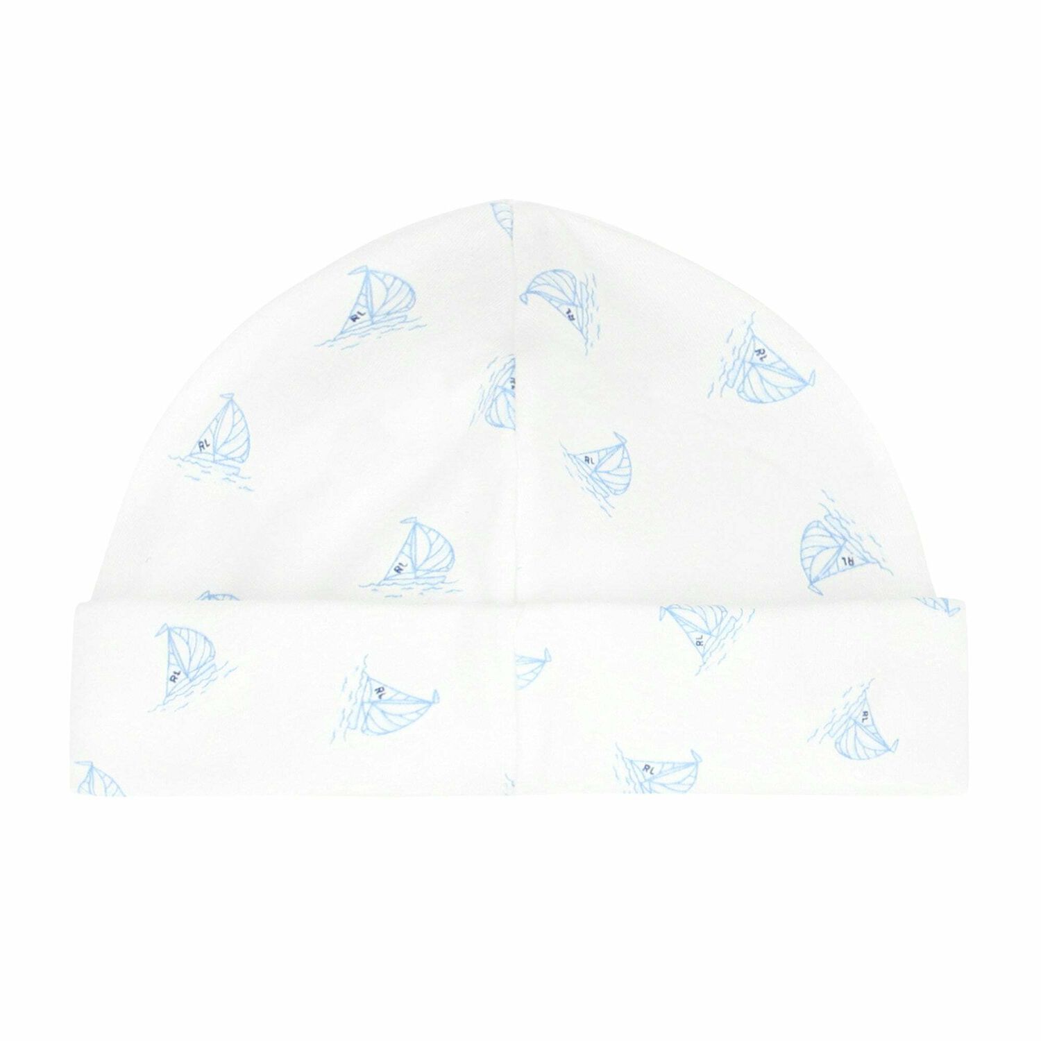 Baby Boys White & Blue Logo Hat, 2, hi-res image number null
