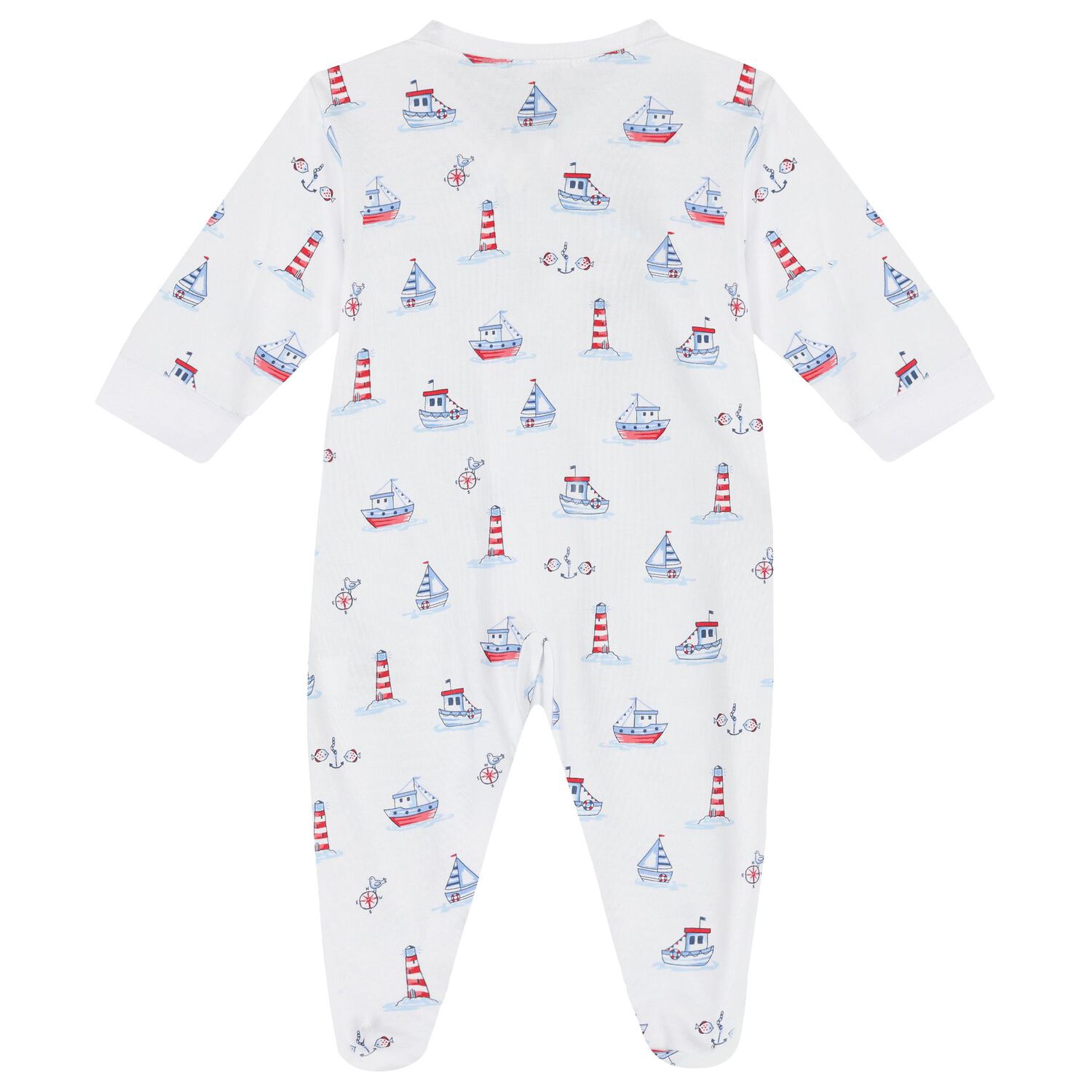 Baby Boys White Seas The Day Babygrow, 1, hi-res