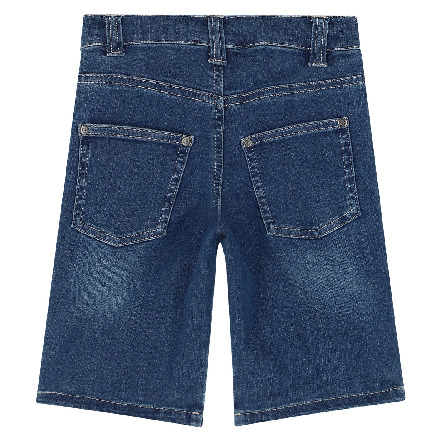 Boys Blue Logo Denim Shorts, 1, hi-res