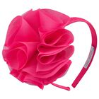 Girls Pink Flower Headband, 4, hi-res