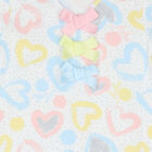 Girls White Hearts Dress, 1, hi-res