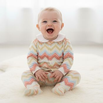 Multi-Coloured Zig Zag Babygrow