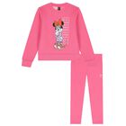 Girls Pink Disney Logo Leggings Set, 1, hi-res