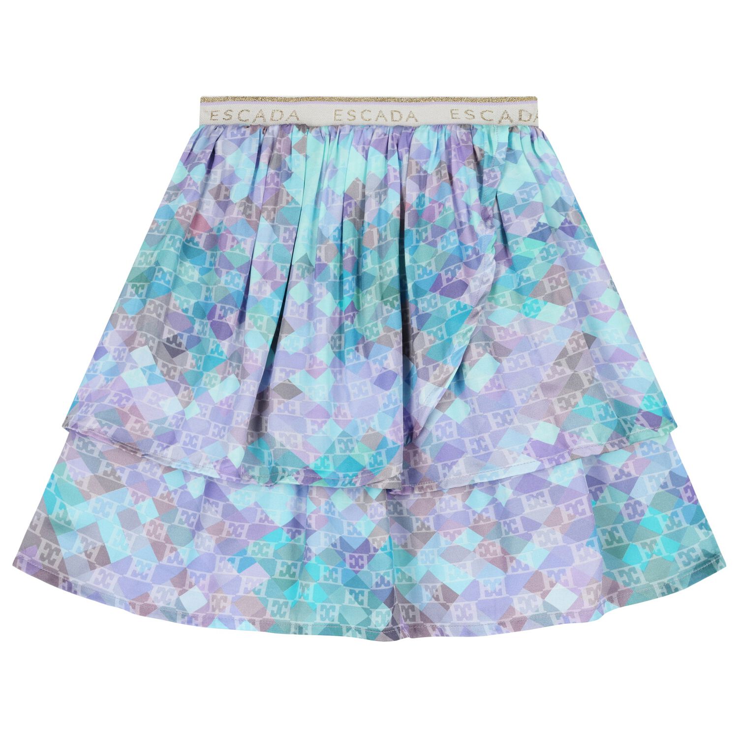 Girls Multi-Colored Logo Layered Skirt, 1, hi-res