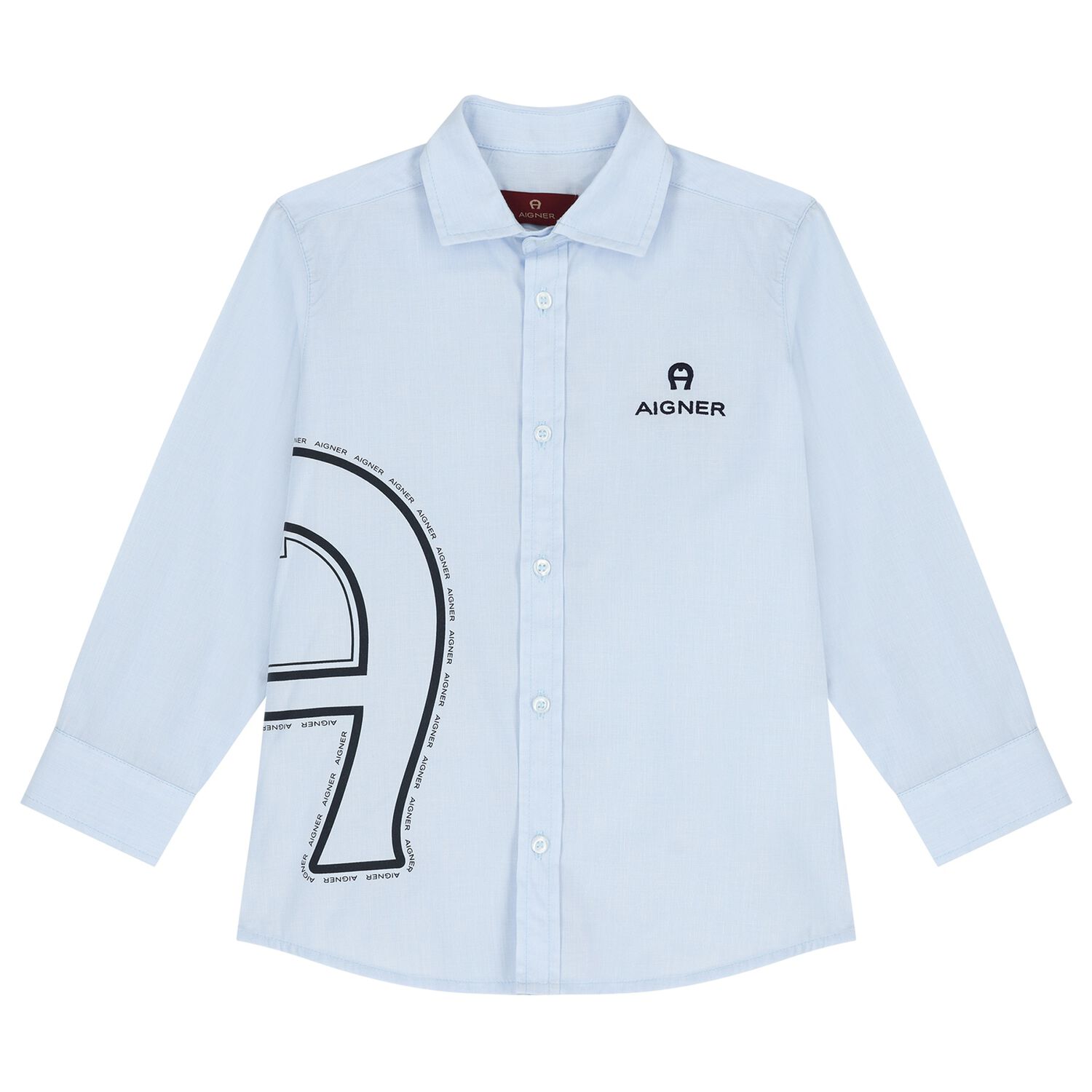 Boys Blue Logo Shirt, 1, hi-res