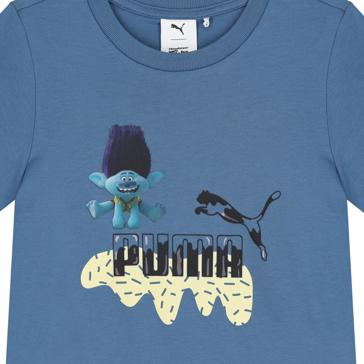 Boys Blue Trolls Logo T-Shirt, 1, hi-res