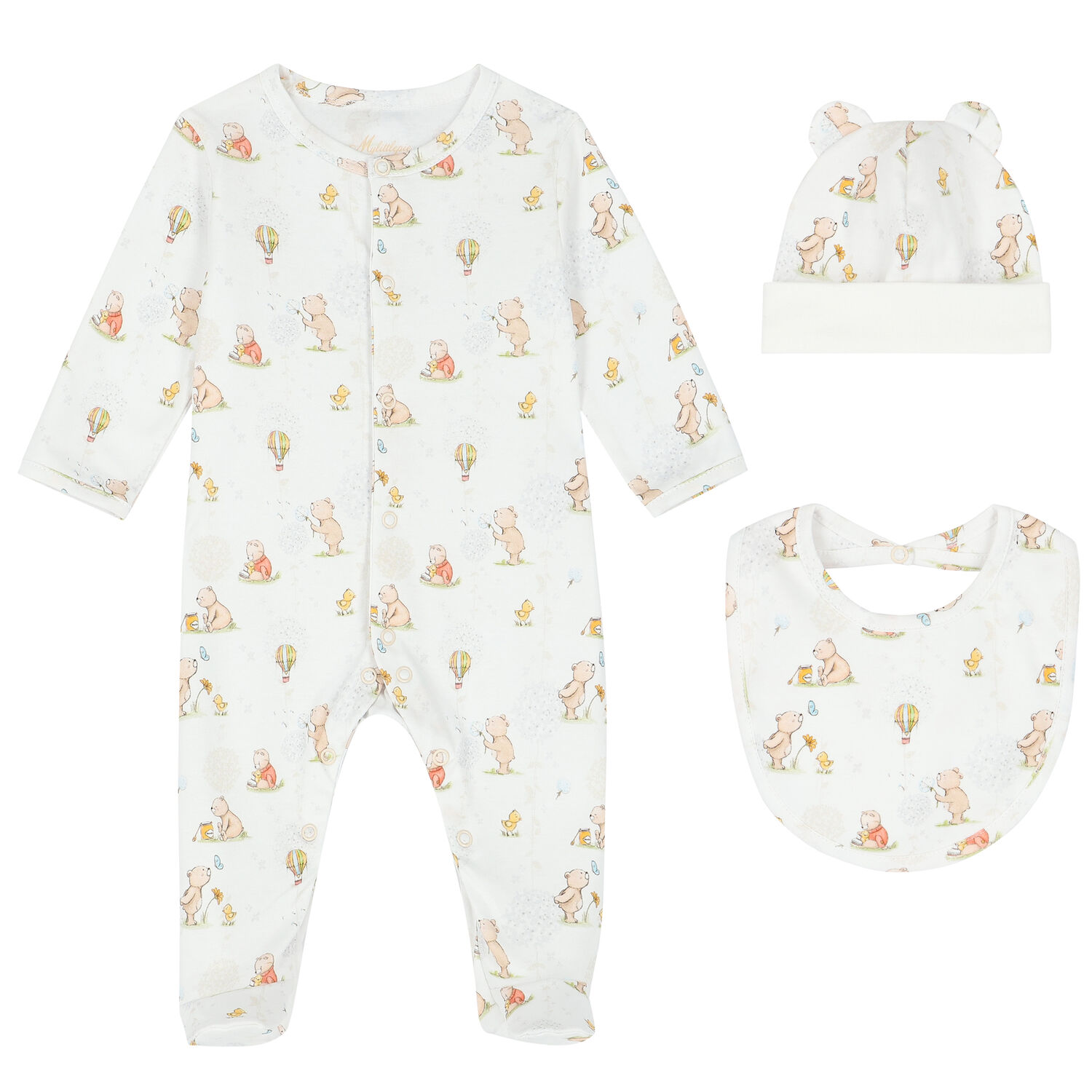 White Bear Babygrow Set, 1, hi-res