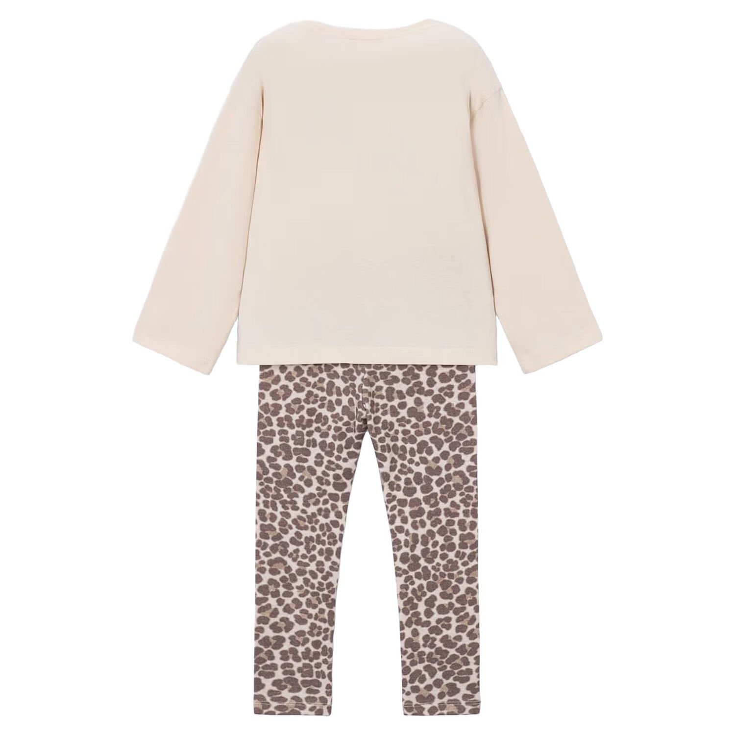 Girls Ivory & Beige Leggings Set, 1, hi-res