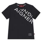 Younger Boys Black Logo T-Shirt, 2, hi-res