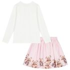 Girls White & Pink Teddy Bear Skirt Set, 1, hi-res