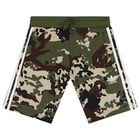 White & Green Trefoil Logo Shorts Set, 1, hi-res