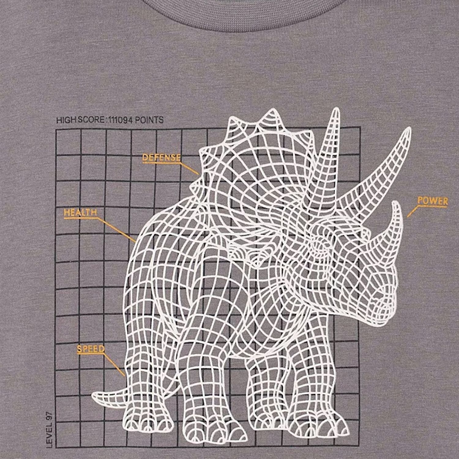 Boys Grey Dinosaur Long Sleeve Top, 1, hi-res image number null