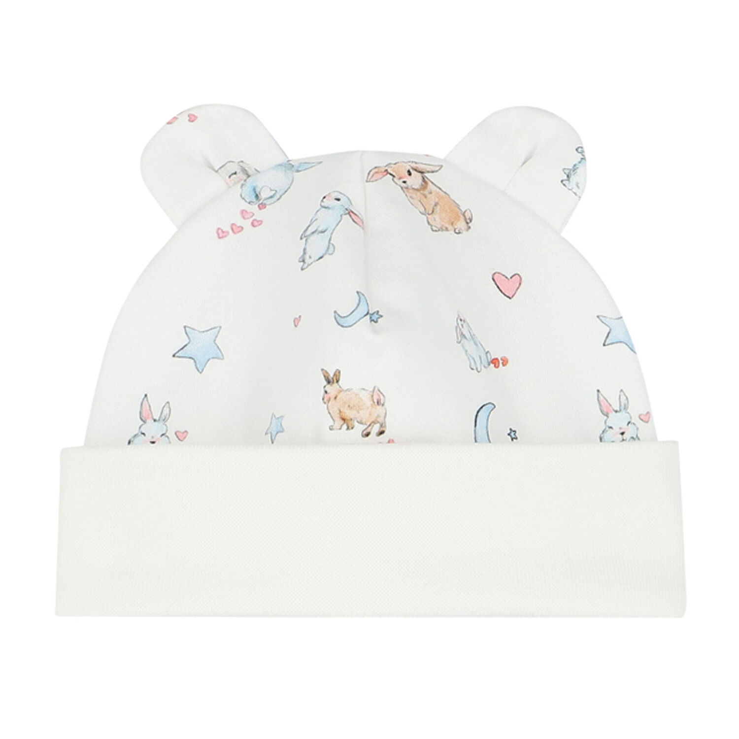 Baby Girls White Bunny Hat, 1, hi-res