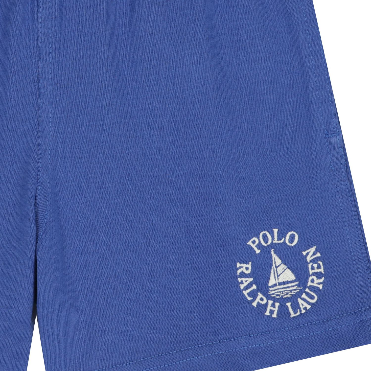 Boys Blue Logo Shorts, 1, hi-res