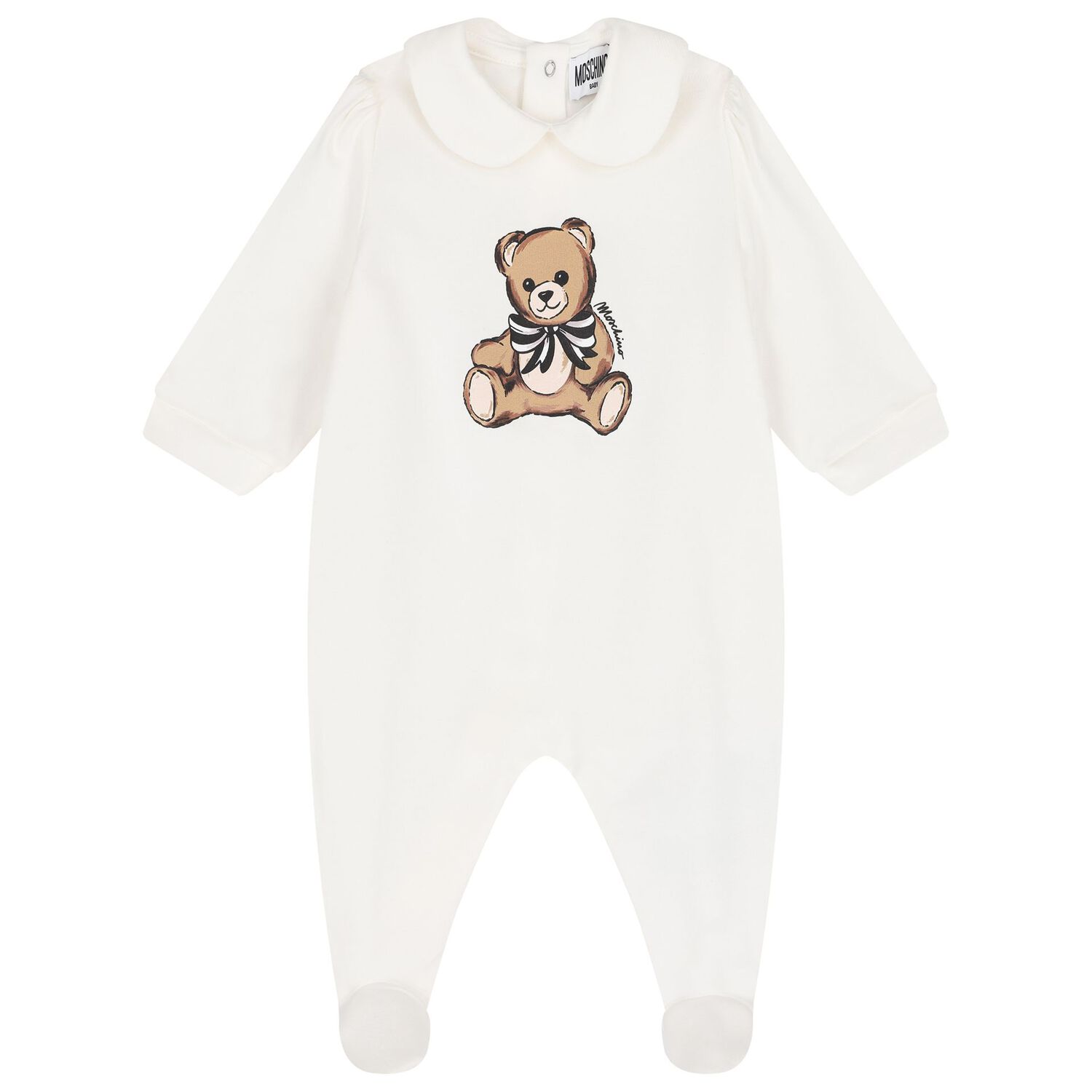 Baby Girls White Teddy Bear Logo Babygrow Gift Set, 2, hi-res