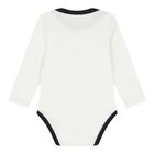 Baby Boys Navy Blue & White Teddy Bear Bodysuit Set, 2, hi-res