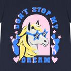 Girls Navy Blue Pony T-Shirt, 1, hi-res