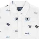 Boys White Logo Shirt, 1, hi-res