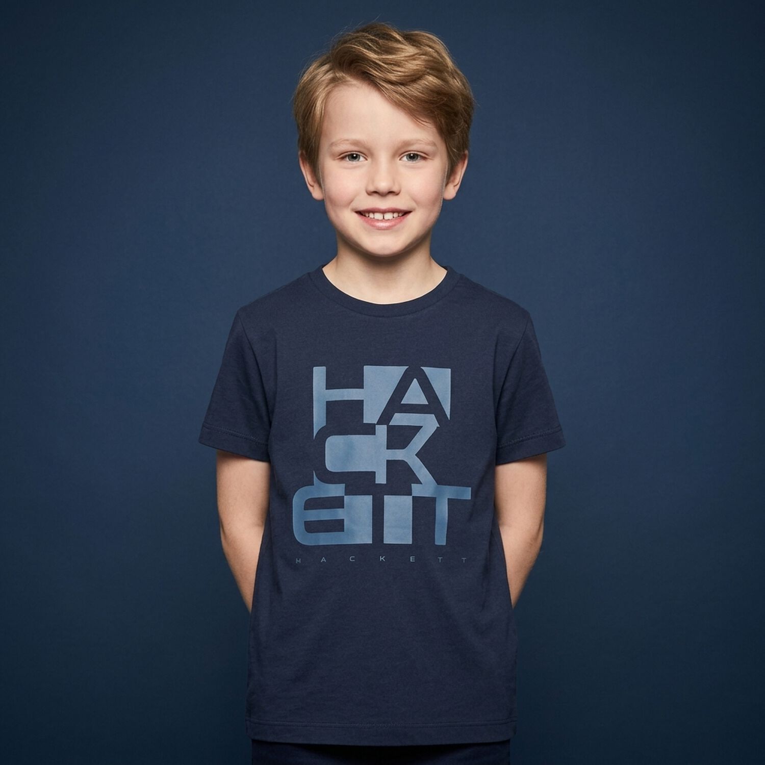 Boys Navy Blue Logo T-Shirt, 2, hi-res