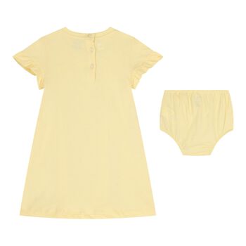 Baby Girls Yellow Teddy Bear Logo Dress Set