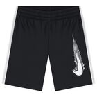 Boys Black Logo Shorts , 1, hi-res