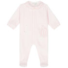 Baby Girls Pink Bunny Babygrow, 1, hi-res