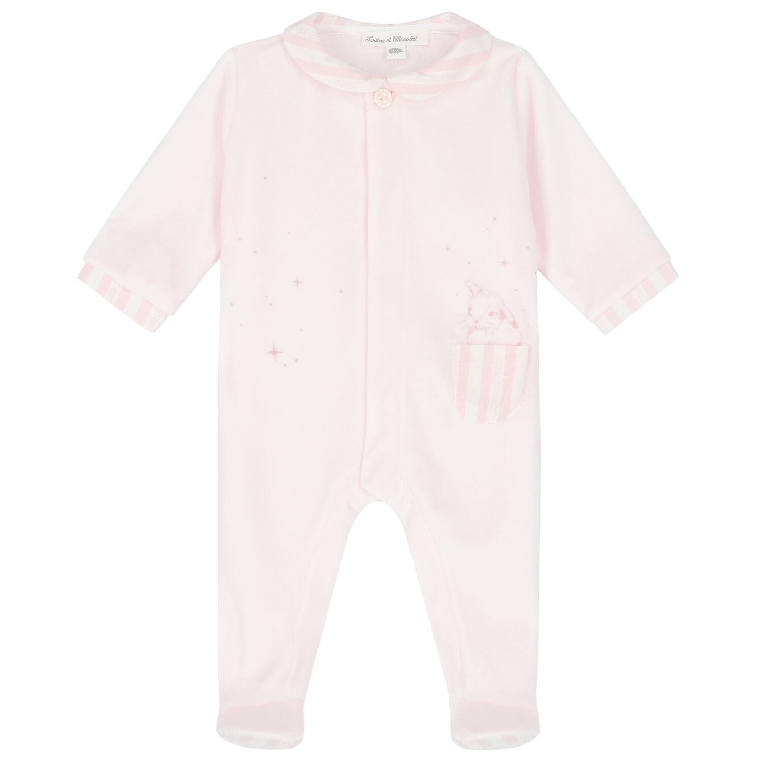 Baby Girls Pink Bunny Babygrow, 1, hi-res image number null