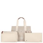 Beige Canvas Logo Changing Bag, 1, hi-res