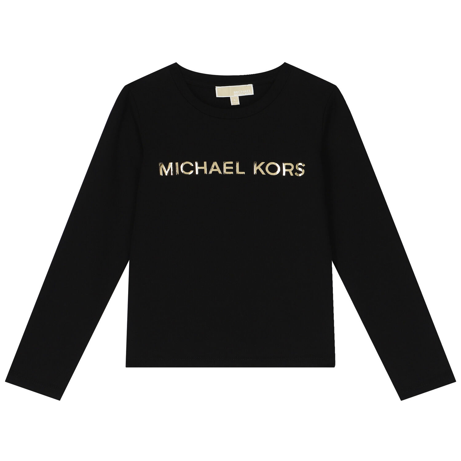 Girls Black Logo Long Sleeve Top, 1, hi-res image number null