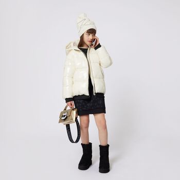 Girls Black Logo Boots