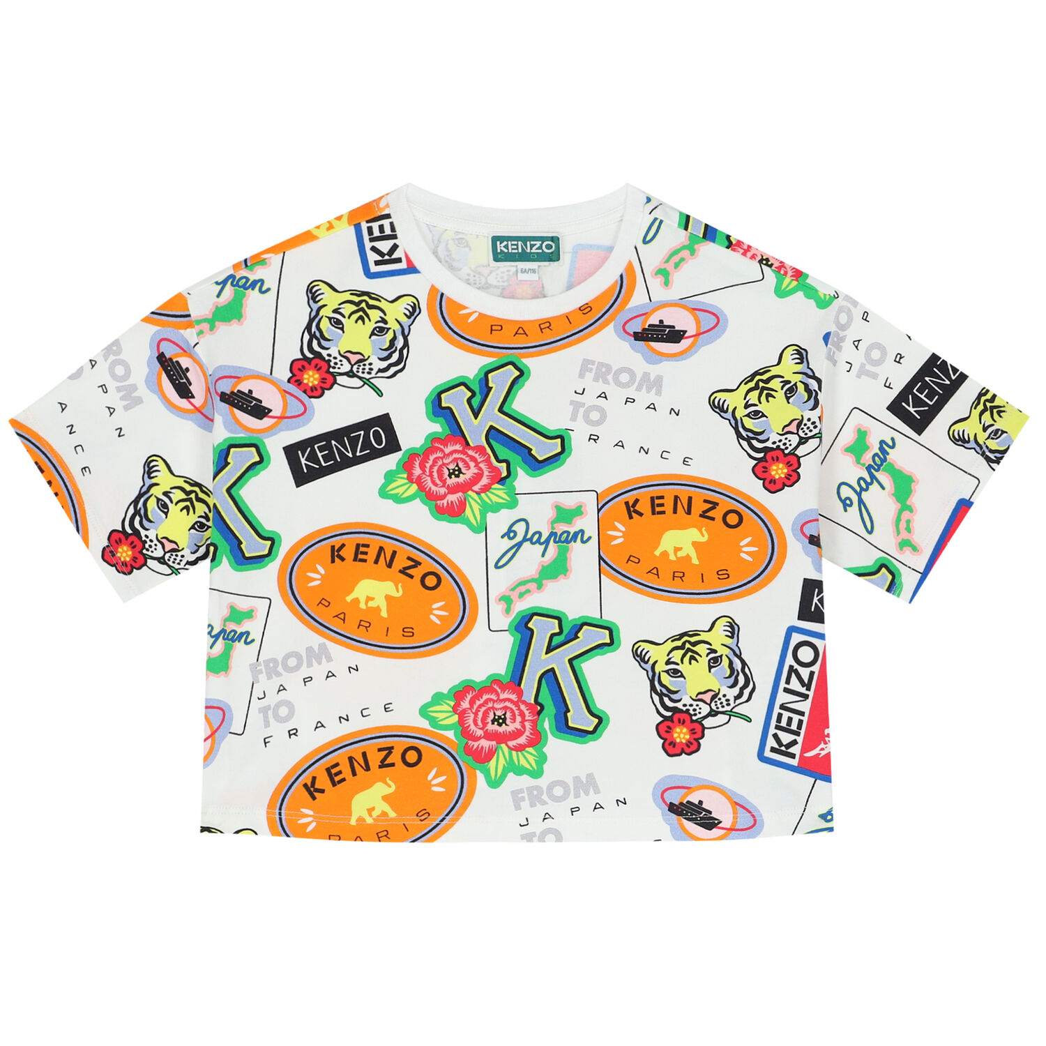 Girls White Logo T-Shirt, 1, hi-res