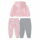Younger Girls Pink & Grey 3-Piece Tracksuit, 2, hi-res