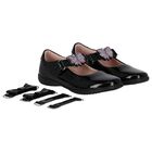 Girls Black Patent Butterfly Shoes, 1, hi-res
