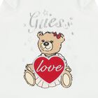 Baby Girls White & Navy Blue Teddy Bear Logo Leggings Set, 1, hi-res