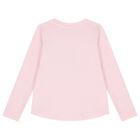 Girls Pink Logo Sequin Long Sleeve Top, 4, hi-res