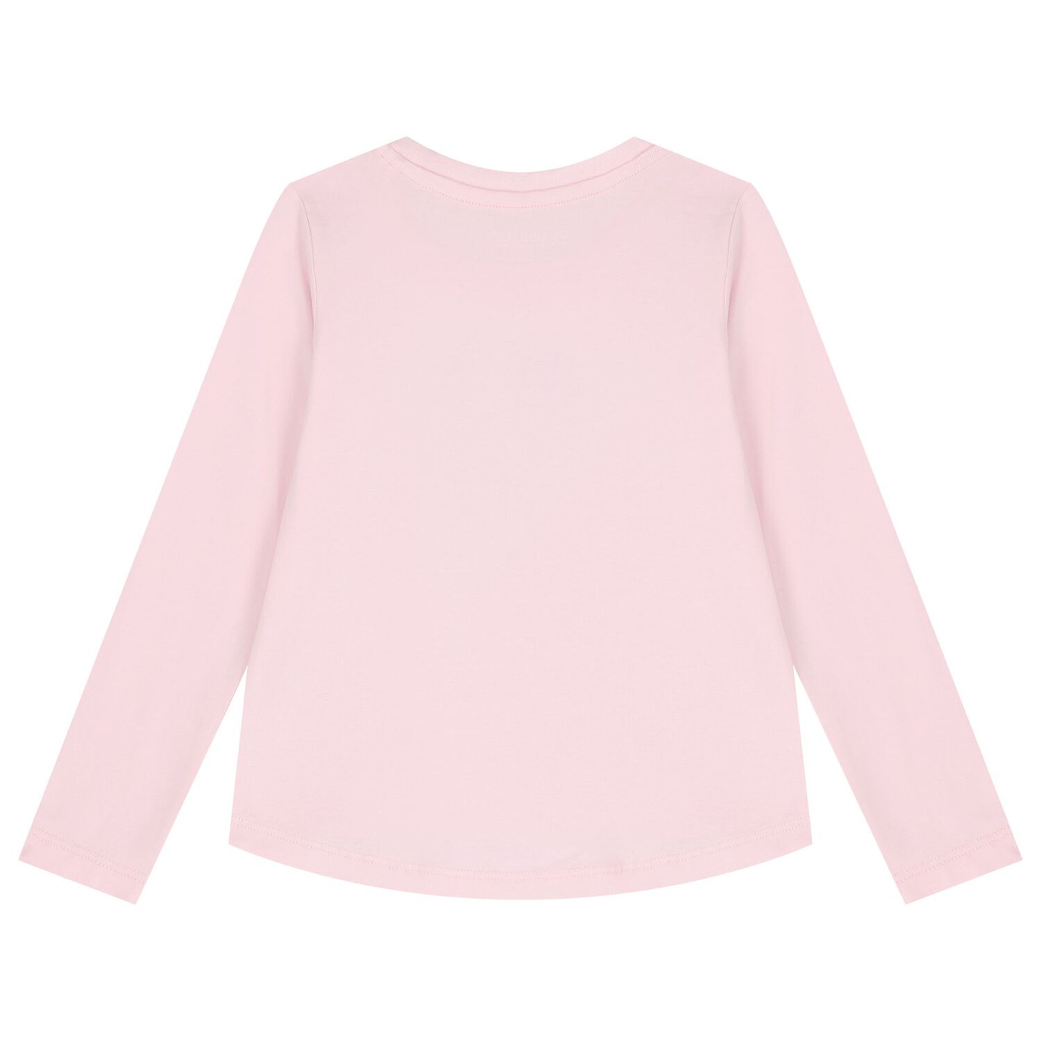 Girls Pink Logo Sequin Long Sleeve Top, 4, hi-res image number null