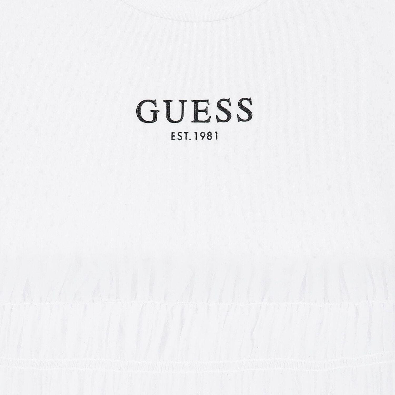 Girls White Logo Tulle Dress, 1, hi-res