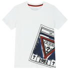 Boys White Logo T-Shirt, 3, hi-res
