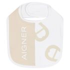 Beige & White Logo Babygrow, Hat & Bib Gift Set, 1, hi-res