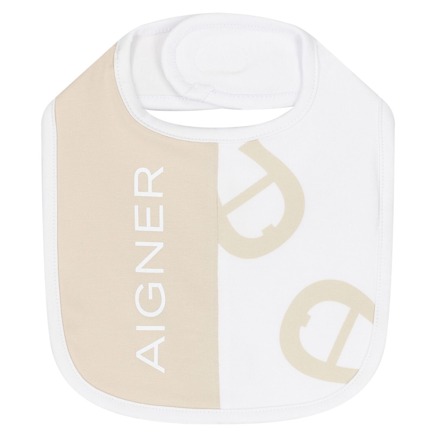 Beige & White Logo Babygrow, Hat & Bib Gift Set, 1, hi-res