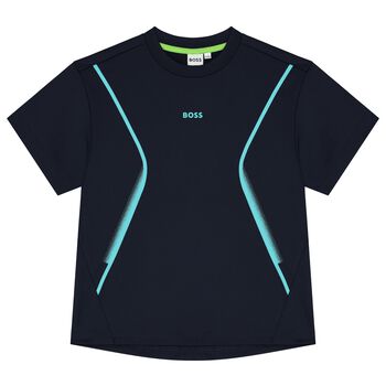 Boys Navy Blue Logo T-Shirt