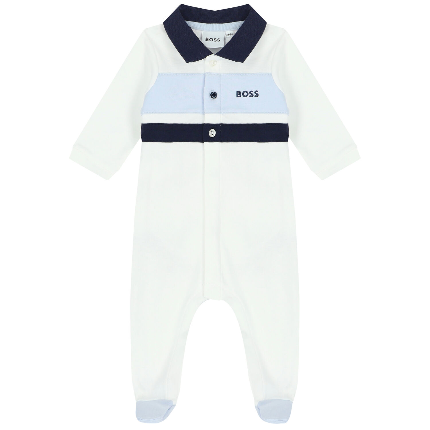 Baby Boys White Logo Babygrow, 2, hi-res