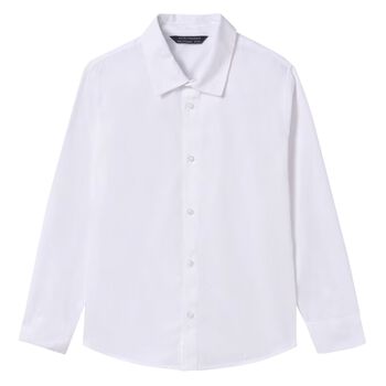 Boys White Long Sleeve Shirt