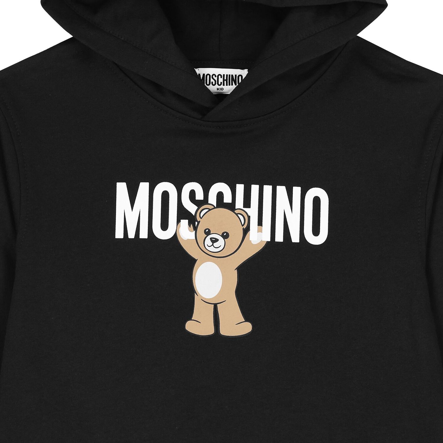 Black Teddy Bear Logo Hooded Top, 3, hi-res