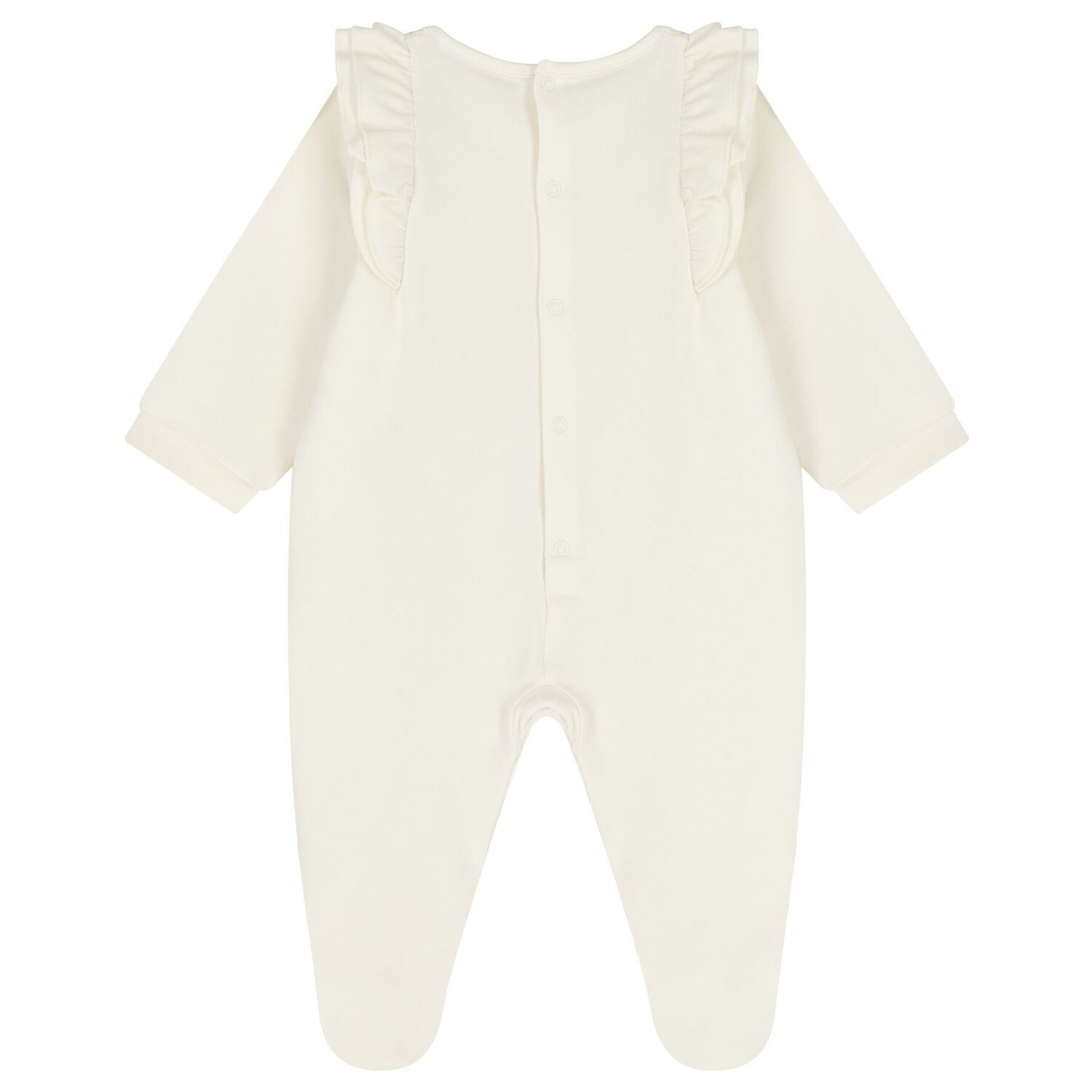 Baby Girls Ivory Logo Babygrow, 1, hi-res