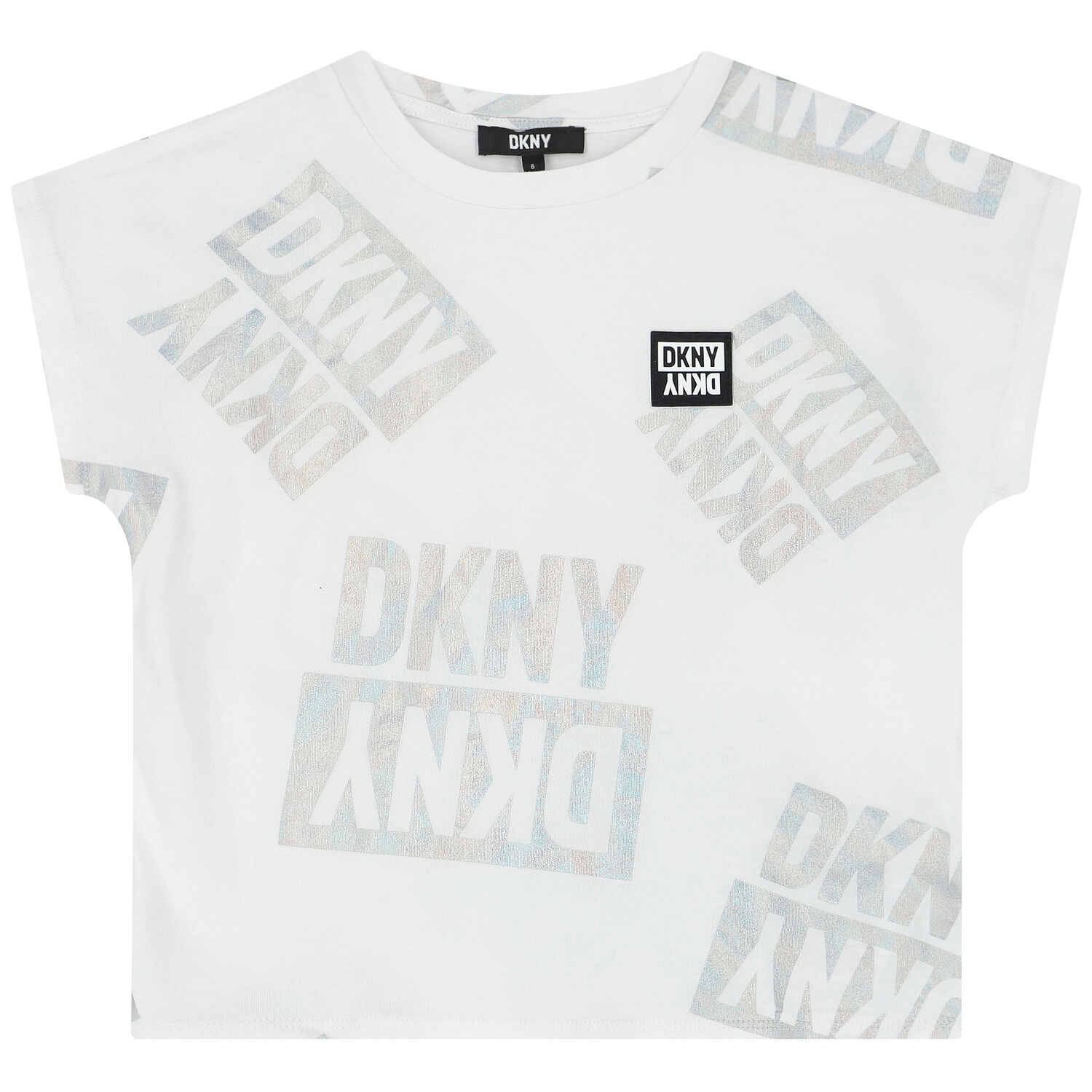 Girls White Logo T-Shirt, 1, hi-res