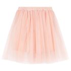 Girls Pink Logo Tulle Skirt, 1, hi-res