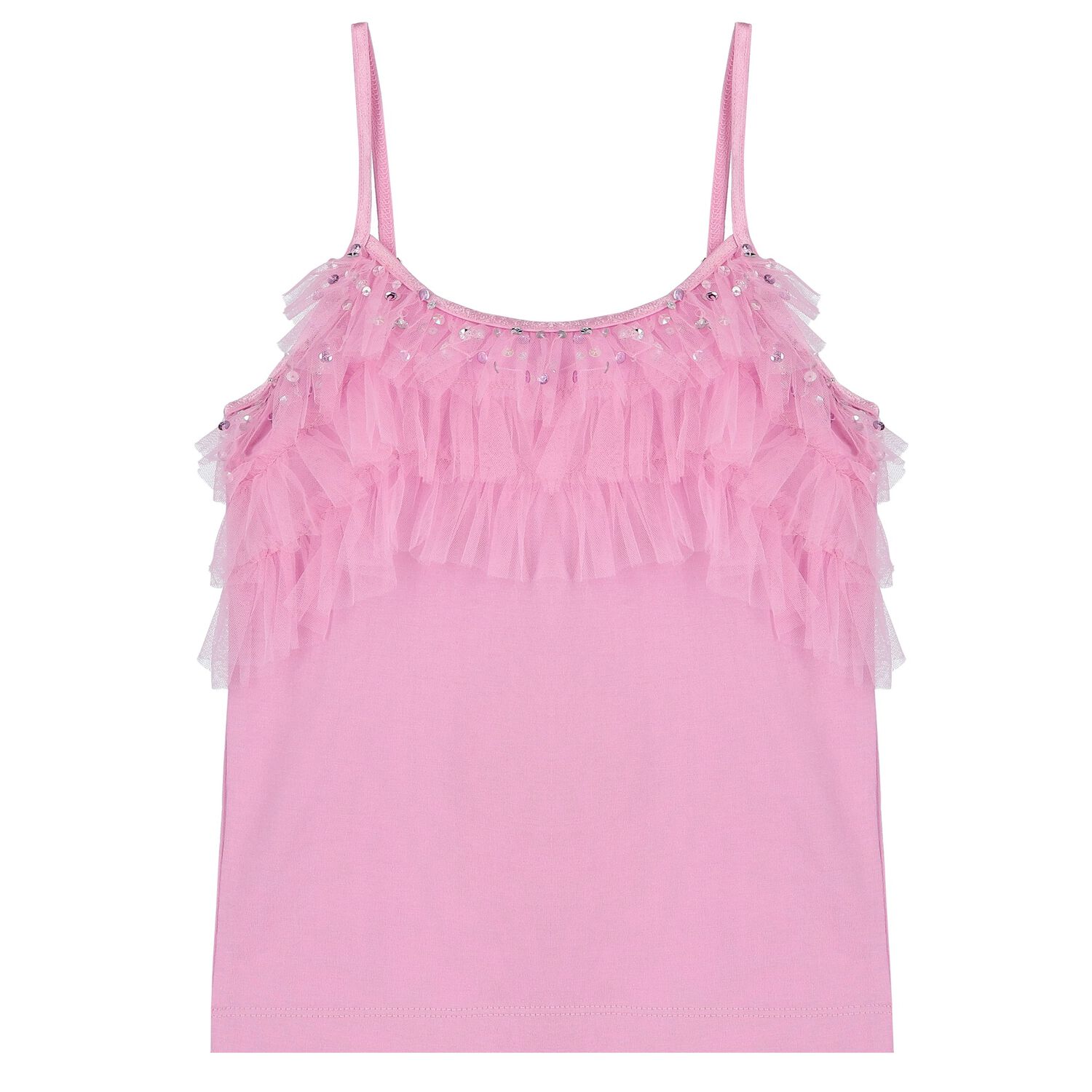 Girls Pink Sequin Sleeveless Top, 1, hi-res image number null